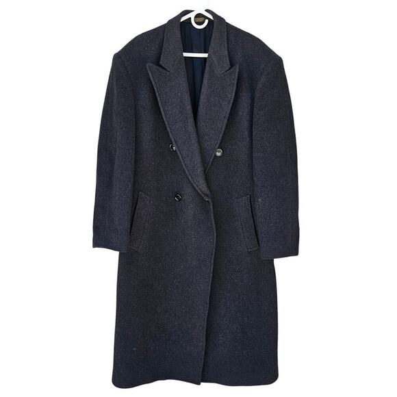 Daniel Hechter Cashmere Blend Double Breasted Coat Black Size 44 - Picture 2 of 9